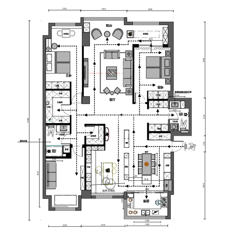 省政府-158㎡-現(xiàn)代風格-平面布局.jpg